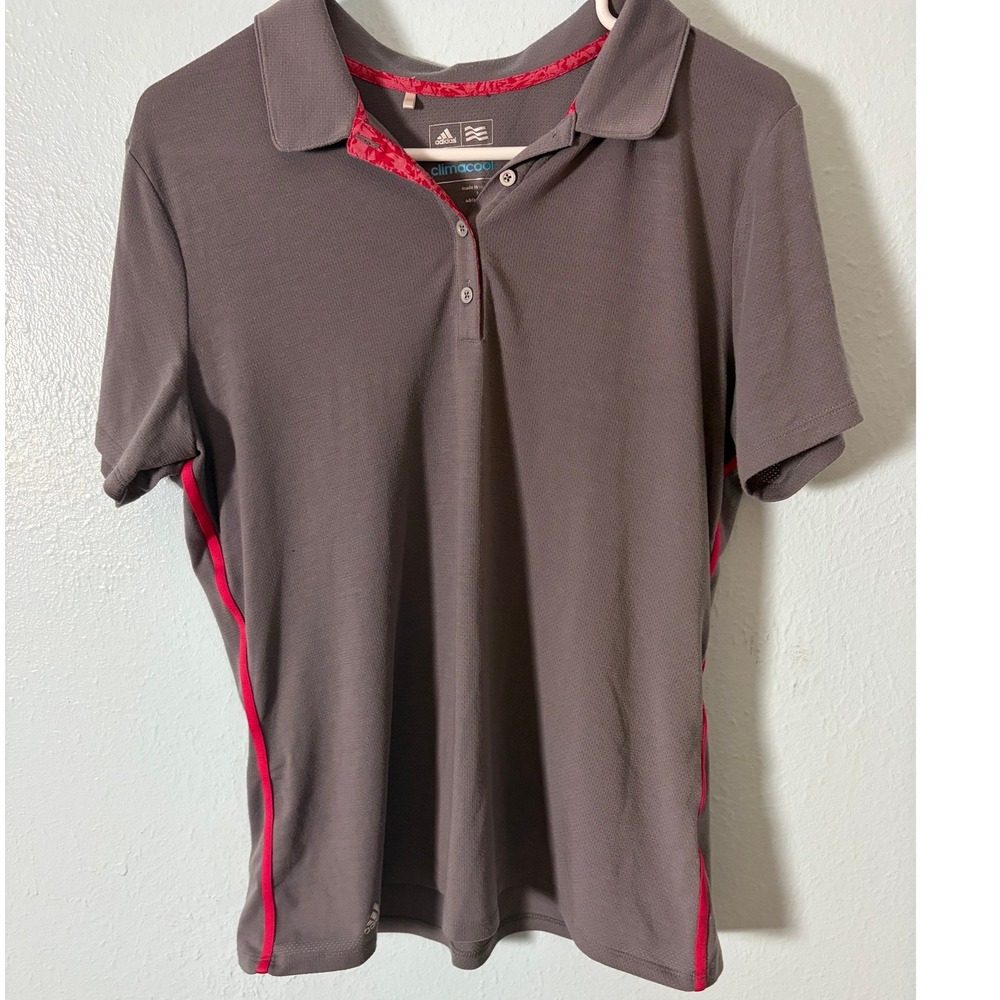 Adidas ClimaCool Golf Polo Shirt Gray Las Vegas National Golf Club Womens M